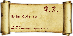 Halm Klára névjegykártya