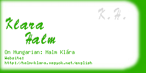 klara halm business card