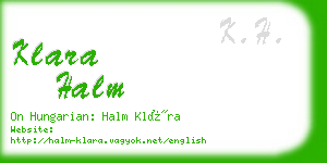 klara halm business card